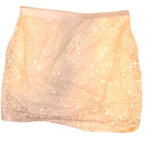 JOE Fresh cream sequin fully lined skirt size medium